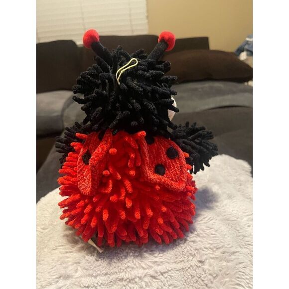 Burton Kids Red Black Polyester Ladybug Plush Mop Style Stuffed Animal Toy - Picture 12 of 14